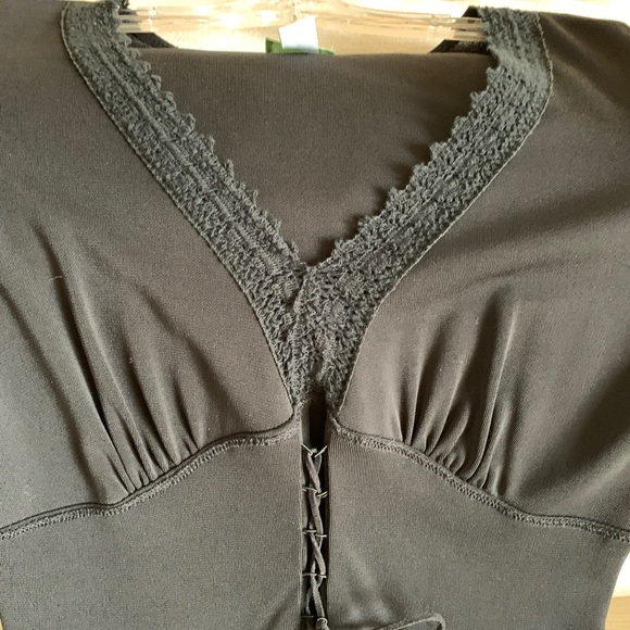 Citrine Black Lace Up Black Dress Size 08 - Picture 5 of 6